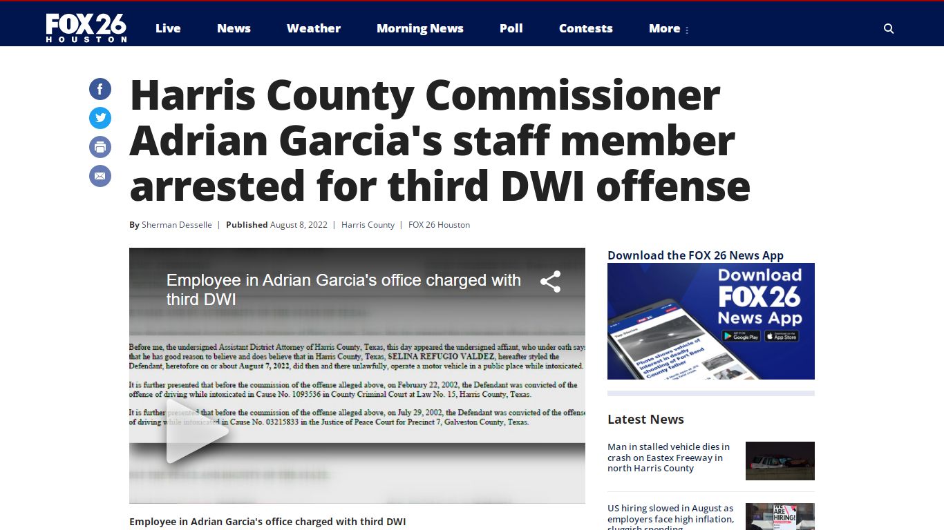 Harris County Commissioner Adrian Garcia's staff member arrested for ...
